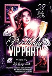 Birthday VIP party Flyer