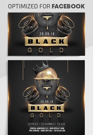 Black Luxury Black and Gold Party Premium Social Media Template PSD ...