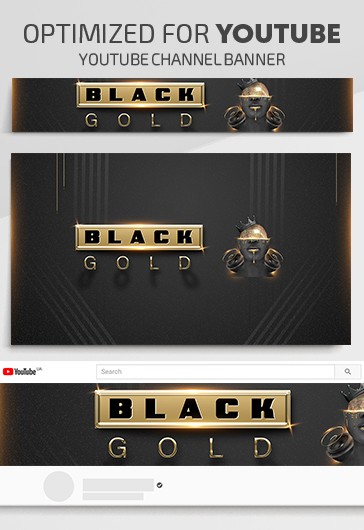 Czarna i złota impreza na Youtube - Szablony YouTube