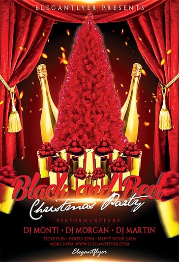 Red Luxury Black and Red Christmas Party Premium Flyer Template PSD ...