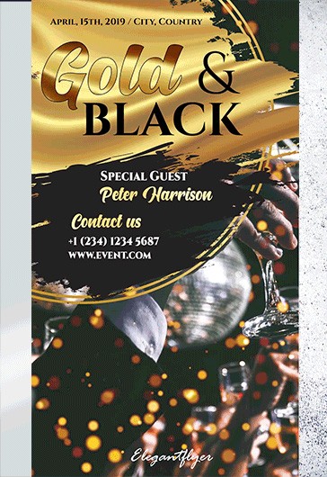 Black Luxury Black & Gold Event Premium Instagram Stories Template Animated