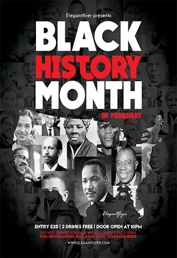 Black Dark Black History Month Premium Flyer Template PSD | by Elegantflyer