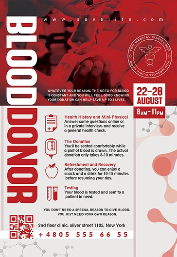 Flyer bénévole pour les dons de sang - Communauté