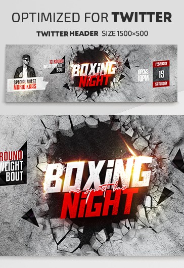 Gray Creative Boxing Night Premium Social Media Template PSD | by ...