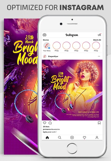 Bright Mood - Instagram Stories Template in PSD + Post Templates ...