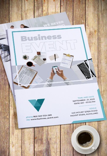 Business Event – Free Bi-Fold PSD Brochure Template