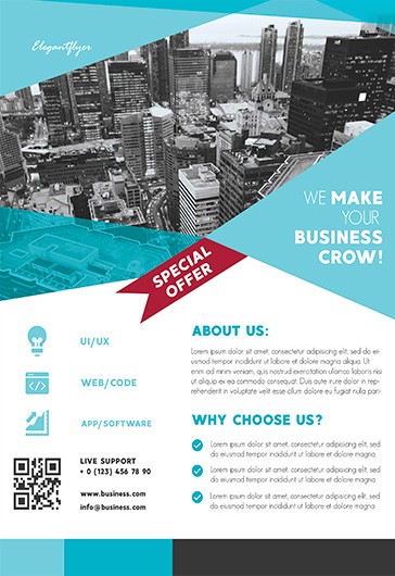 White Professional Business Free Flyer Template Psd 