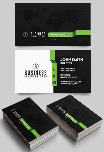 Black Business Card Templates PSD for Free