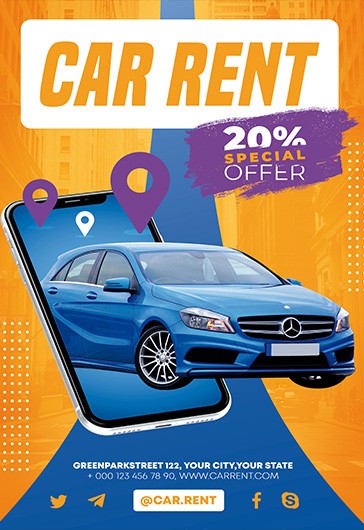 Poster di noleggio auto