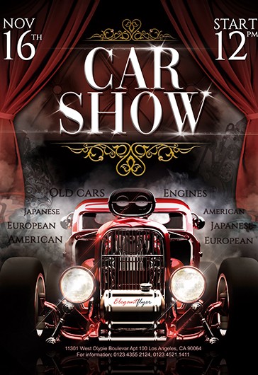 Auto Show Poster Design  Classic Cars, Free Cars