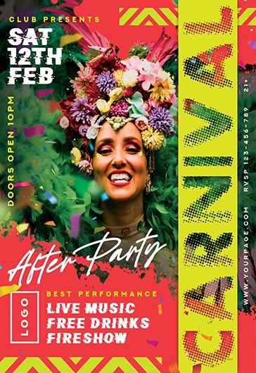 Multicolor Colorful Color D pliant Du Carnaval Free Mod le De Flyer 