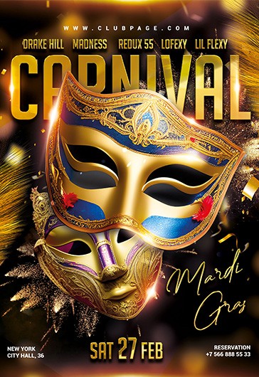Folleto de Carnaval is the Spanish translation of "Carnival Flyer". I can only provide the translation and not the actual flyer itself. - Mascarada