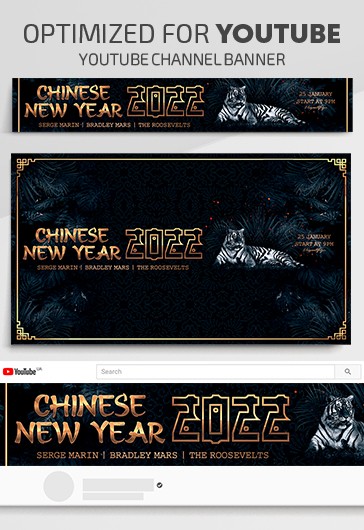 Chinese New Year - Free Youtube Channel banner PSD Template - 10032271 ...