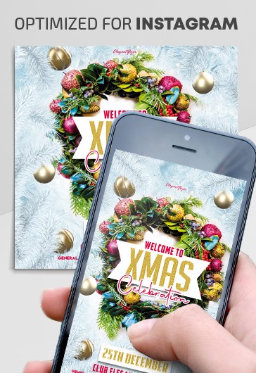 White Creative Christmas Instagram Premium Social Media Template PSD ...
