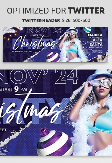 Christmas Party Twitter - Twitter Templates