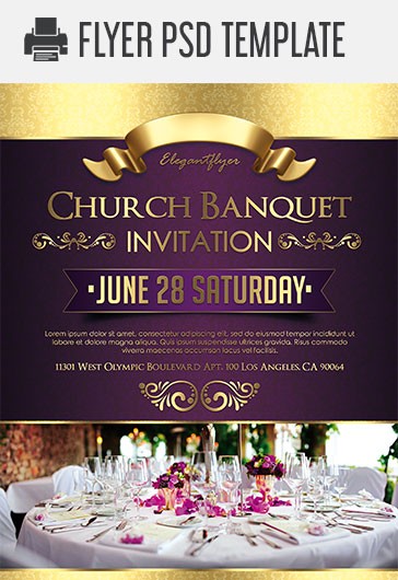 Convite de Banquete da Igreja - Convite de Casamento