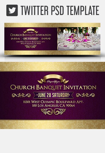 Invitation au banquet de l'église sur Twitter - Modèles Twitter