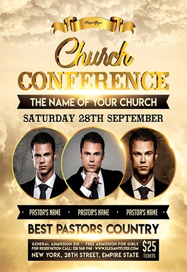 Golden Luxury Church Conference Premium Flyer Template PSD | by ...