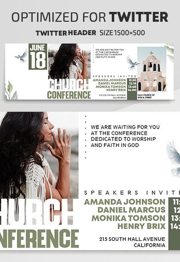 Church Conference - Free Twitter Header PSD Template - 10026708 | by ...