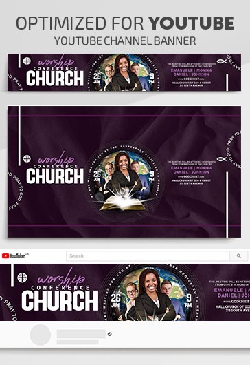 Church Conference - Free Youtube Channel banner PSD Template - 10031946 ...