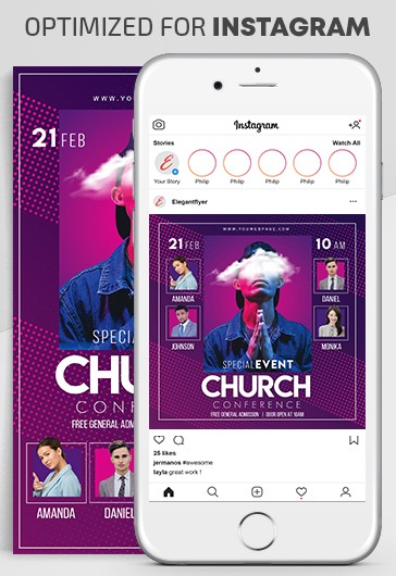 Purple Creative Church Conference Instagram Premium Social Media ...