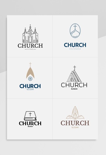 Church Logo Set - Retro