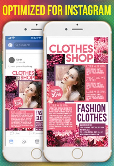 Pink Floral & Plants Clothes Shop Instagram Premium Social Media ...