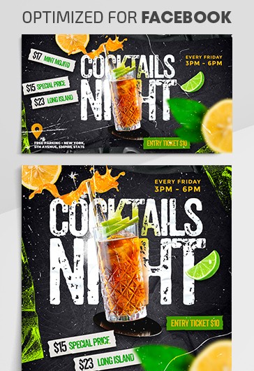 Cocktails Night - Facebook Templates