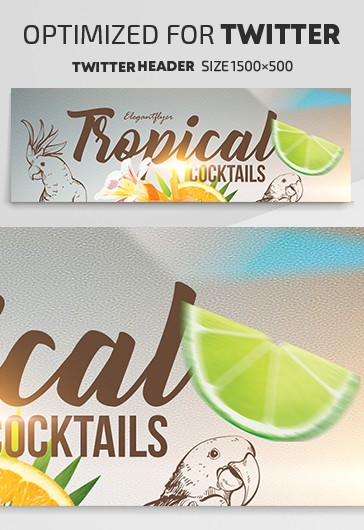 Cocktails tropicaux Twitter - Modèles Twitter