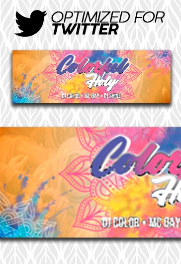 Twitter colorido do Holi