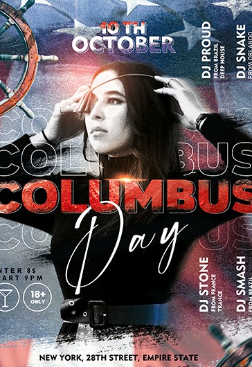 Gray Exclusive Columbus Day Flyer Free Flyer Template Psd By Elegantflyer