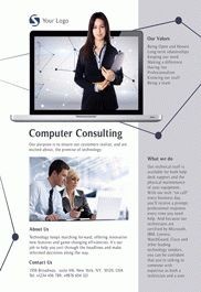White Simple Computer Consulting Premium Flyer Template PSD | by ...
