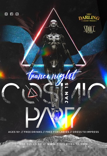 Kosmiczny plakat imprezy - Klub