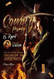 Brown Exclusive Cowboy Party Free Flyer Template PSD | by Elegantflyer