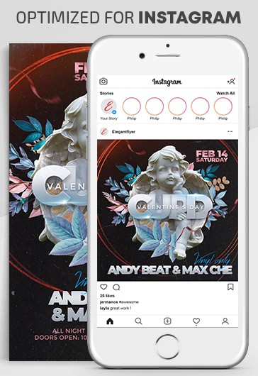 Jour de la Saint-Valentin de Cupidon Instagram