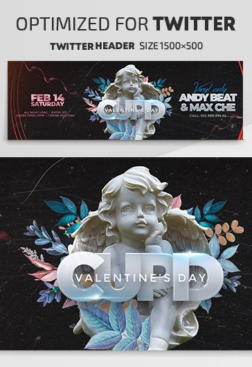 Black Creative Cupid Valentines Day Twitter Premium Social Media ...