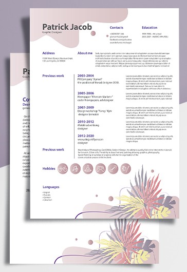 CV and Cover Letter - Free Vector Resume EPS Templates