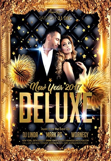 Deluxe New Year 2017 - Flyer PSD Template - 10018728 | by ElegantFlyer