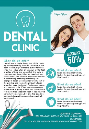 White Professional Dental Clinic Free Flyer Template PSD | by Elegantflyer