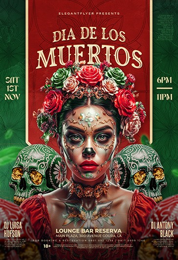 Volantino per la celebrazione del Día de los Muertos