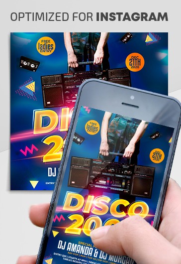 Disco 2000 Instagram - Instagram Templates