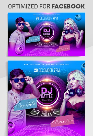 Blue Modern DJ Battle Facebook Premium Social Media Template PSD | by ...