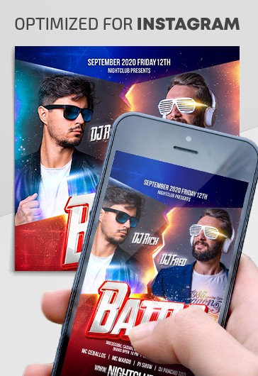 Blue Creative DJ Battle Premium Social Media Template PSD | by Elegantflyer