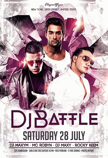 White Exclusive DJ Battle Premium Flyer Template PSD | by Elegantflyer