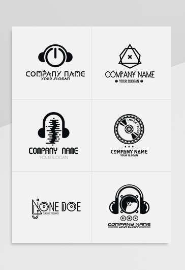 Conjunto de logotipos de DJ - Dj.