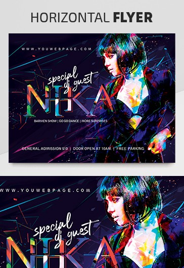 Black Abstract Dj Guest Premium Flyer Template PSD | by Elegantflyer