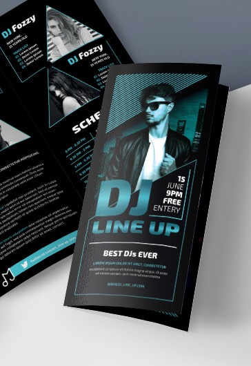 Brochure del lineup dei DJ - Eventi