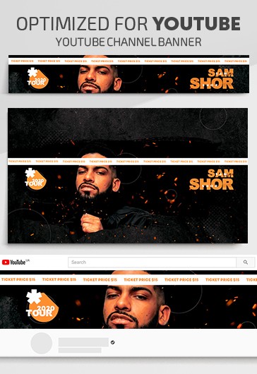 Black Simple DJ Lineup Youtube Premium Social Media Template PSD | by ...