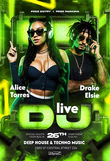 Dj Live Set Flugblatt