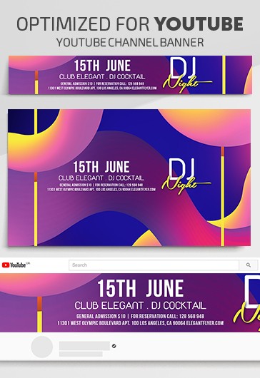 Yellow Abstract DJ Night Youtube Free Social Media Template PSD | by ...